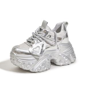 Female Shoes White Platform Sneakers 2025 New Breathable Casual Women Wedges Shoes