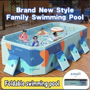 Foldable Non-Inflatable Adult Outdoor Pool - Hard Plastic Shell Backyard Pool Kiddie Pool Water Park Home Pool Comes with Multiple Components Perfect for Family Fun