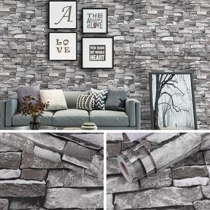 3D Brick Wall Pattern Wallpaper, 1 Roll Self-Adhesive Removable Waterproof Wallpaper, Peel and Stick Wallpaper for Room Decor