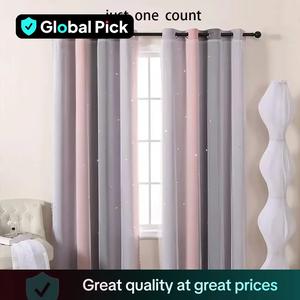 Home Accessories Star Pattern Hollow Out Curtain, 1 Piece Modern Window Easy Install Curtain for Home Bedroom Decor, Privacy Window Film, Summer Home Decor Products, Housewarming Gifts, Room Decor, Window Decorations Supplies, Thermal Insulated Curtain