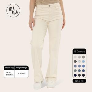 RELA RELA Women's Viral Stretchy Soft Dad Fit Style Straight Wide Leg Jeans UK 6-18 Denim Womenswear Everyday Comfort Bottom Casual Chic Comfortable Fashion Loose Lady Trouser womens