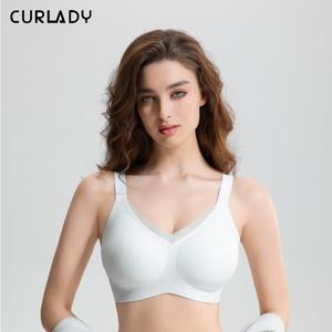 【Curlady】Women Wireless V Neck Crossover Mesh Bras Comfortable Bralette Supportive Tshirt Bra No Underwire Seamless Push Up Everyday Bras