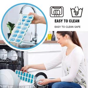 Silicone Ice Cube Trays 4 Pack Stackable Easy-Release BPA Free Cocktail Freezer