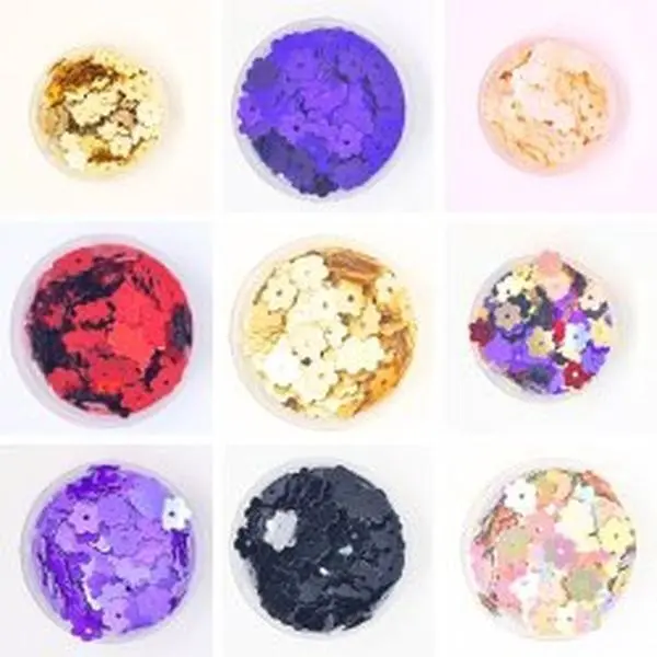 6mm Flower Sequin Matt Navy 3019 - approx 100