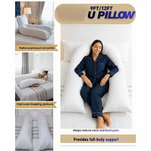 ARLINENS "Long U Shaped Pillow - 9ft/12ft with Hollow Fiber Fill for Full Body Support! comfy pillow cuddle pillow deepfilled pillows