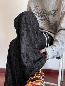 Men's Plaid Print Corduroy Pants, Loose Casual Comfy Trousers for Spring & Fall, Men's Bottoms for Daily Wear