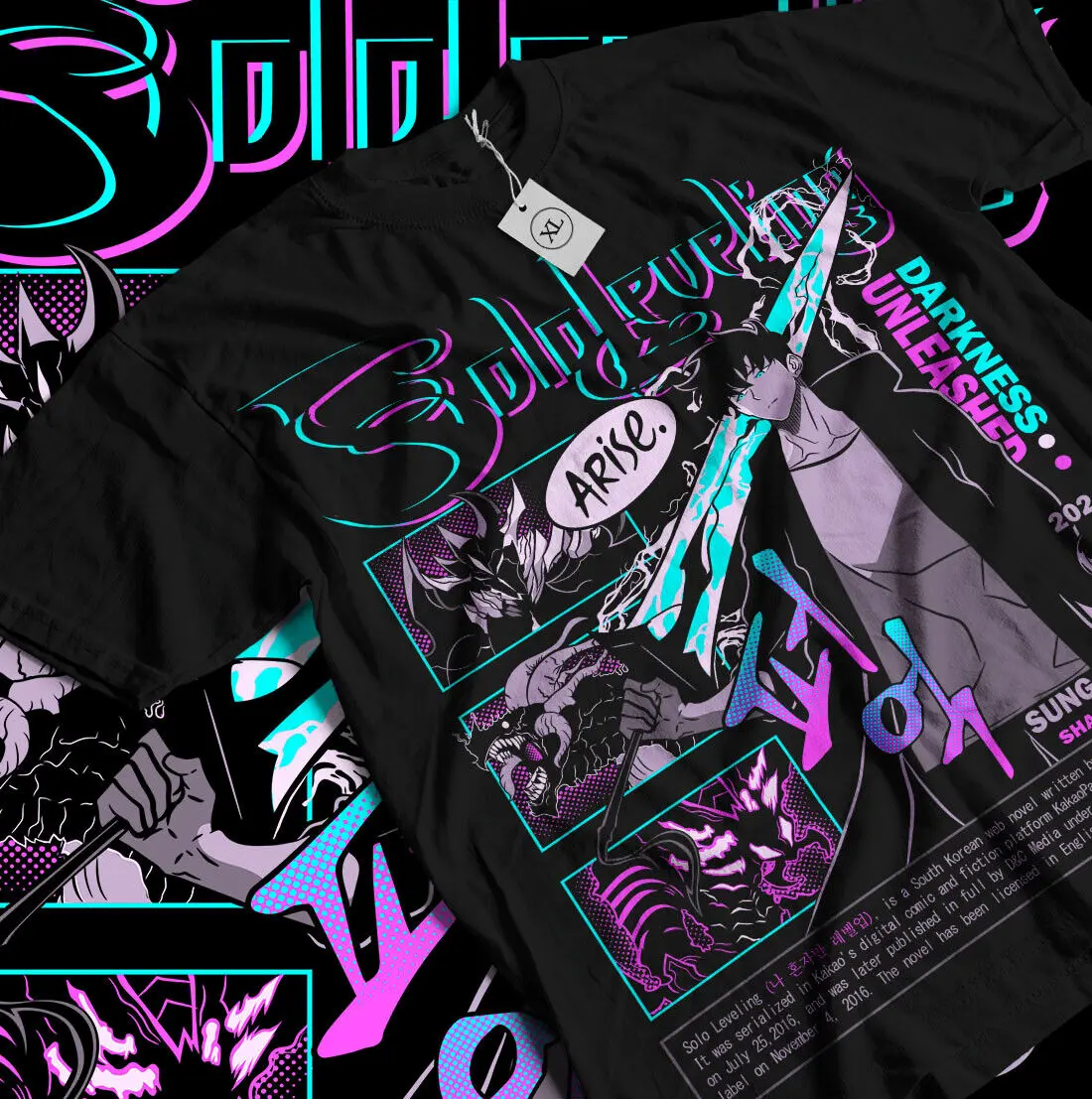 Solo Leveling T- Shirt Sung Jinwoo Liu Zhigang Anime Jonas Reiji shirt All Size Comfortable Cotton
