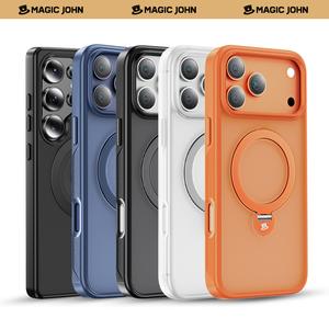 MAGIC JOHN 360 Degree Magnetic Stand Phone Case Invisible Design for iPhone17/Pro/MAX and SamSung S26/S24/Ultra