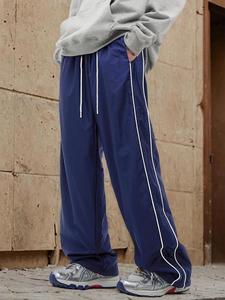 Men's Solid Color Striped Trim Pants, Loose Casual Comfy Jogger Pants for Fall & Winter, Men's Trousers for Daily Wear