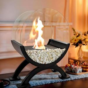 Vintage Style Semicircular Tabletop Fire Pit, 1 Count Smokeless Fireplace for Party & Home Decor, Indoor & Outdoor Heating Fireplace