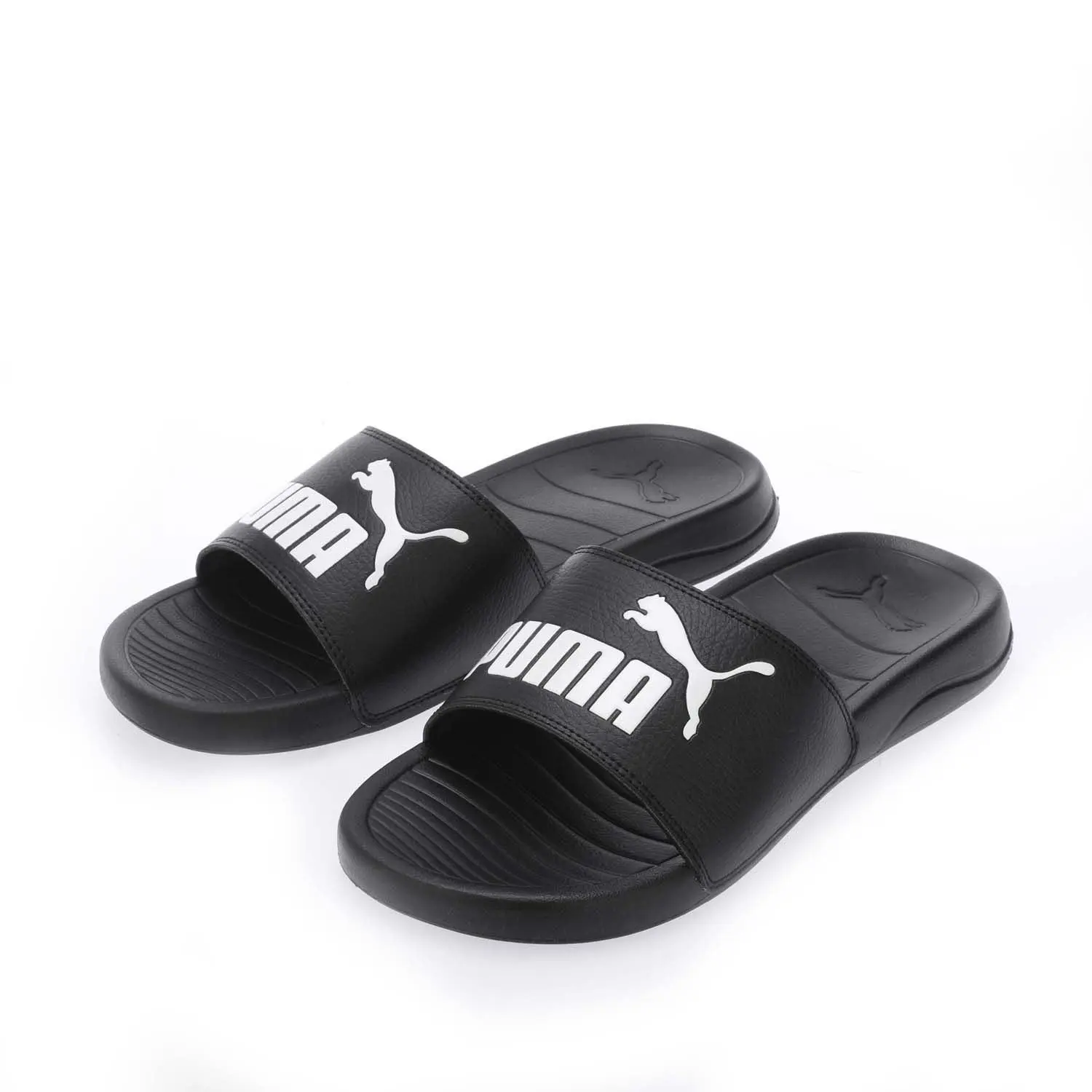 Men's Puma Adults Popcat Logo Sliders in Black
