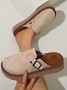 Women's Fashionable Solid Color Slides, Casual Comfortable Round Toe Slippers for Daily Wear, Lightweight Breathable Shoes for Women & Girls, Flipflop