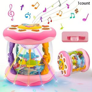 Baby Ocean Projection Lamp Toy, Rotating Light, Adjustable Volume, Music Belly Time, Encourages Crawling & Learning, Ideal Gift