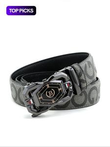 Men's Punk Style Letter Pattern Buckle Belt, 2025 New Style Fashion Adjustable Belt for Party, Daily Clothing Decor, Trendy All-match & Exquisite Belt for Outfit Matching