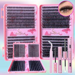 Eyelash Extensions Kit, 1 Set Including Eyelash Book & Eyelash Glue & Eyelash Remover & Tweezers, Professional Eye Makeup Tool for Women, Cosmetic