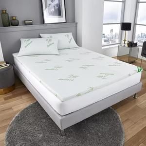 FB Single Bamboo Memory Foam Mattress Topper 2.5cm Cooling Layer 90x190cm Elasticated Anti-Slip Eco-Friendly Breathable Fitted Bedding UK Sizes