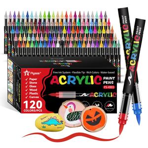 Acrylic Paint Marker Set, 12/24/36/48/60/72/120 Colors Soft Brush Tip Acrylic Paint Markers Set, Pens for Rock, Wood, Fabric, Canvas, Glass, DIY Crafts, Acrylic Painting Pen