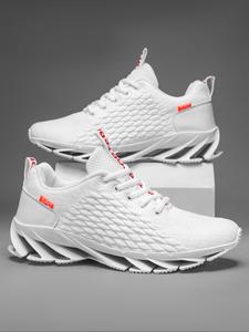 Men's Fashionable Letter Label Design Low Top Sneakers, Casual Breathable Comfortable Sports Running Shoes, Male All-match Round Toe Shoes for Daily Wear