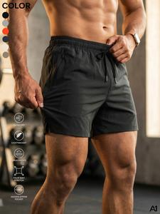 A1 Men's 5 Inch Workout Shorts Quick Dry Lightweight Athletic Gym Running Shorts with Hidden Zipper Pockets 4-Way Stretch Breathable Training Activewear Side Split