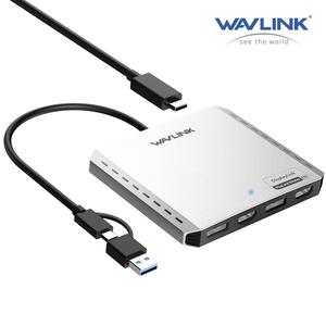 WAVLINK Quad 4K@60Hz / Dual DP 8K DisplayLink Display Adapter - DisplayLink DL7400, 2 HDMI & 2 DP, with 85W Upstream Charging, Supports All Mac M1 M2 M3 M4 & M5 Mac&Windows WL-UG7501DH
