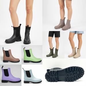 Nexsus Plus Ladies Women Fashionable Round Toe Non-slip Waterproof Rain Boots Active Girls Casual Comfortable New Style Wellies Trendy Wear Outdoor Sports Boots Water Shoes Solid Colour-mid Calf Size UK 3-8 Footwear Knee Bridal Cozy