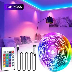 5V RGB LED Light Strip with 24-Key IR Remote Control, USB-Powered Color-Changing LED Strip for Rooms, Kitchens and Holiday Atmosphere Lighting, Adjustable RGB Lighting, Ambient Led Lighting, Led Lights Strips #TOP PICKS