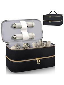 Double Layer Storage Bag for Shark Flex Style Hair Dryer Attachments, Waterproof PU Leather Organizer, Travel Organizer for Shark Flex Style Airwrap Styler