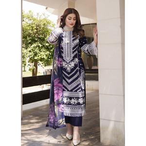 ATR-1129 - Navy Blue - Sehrish B Lux Linen