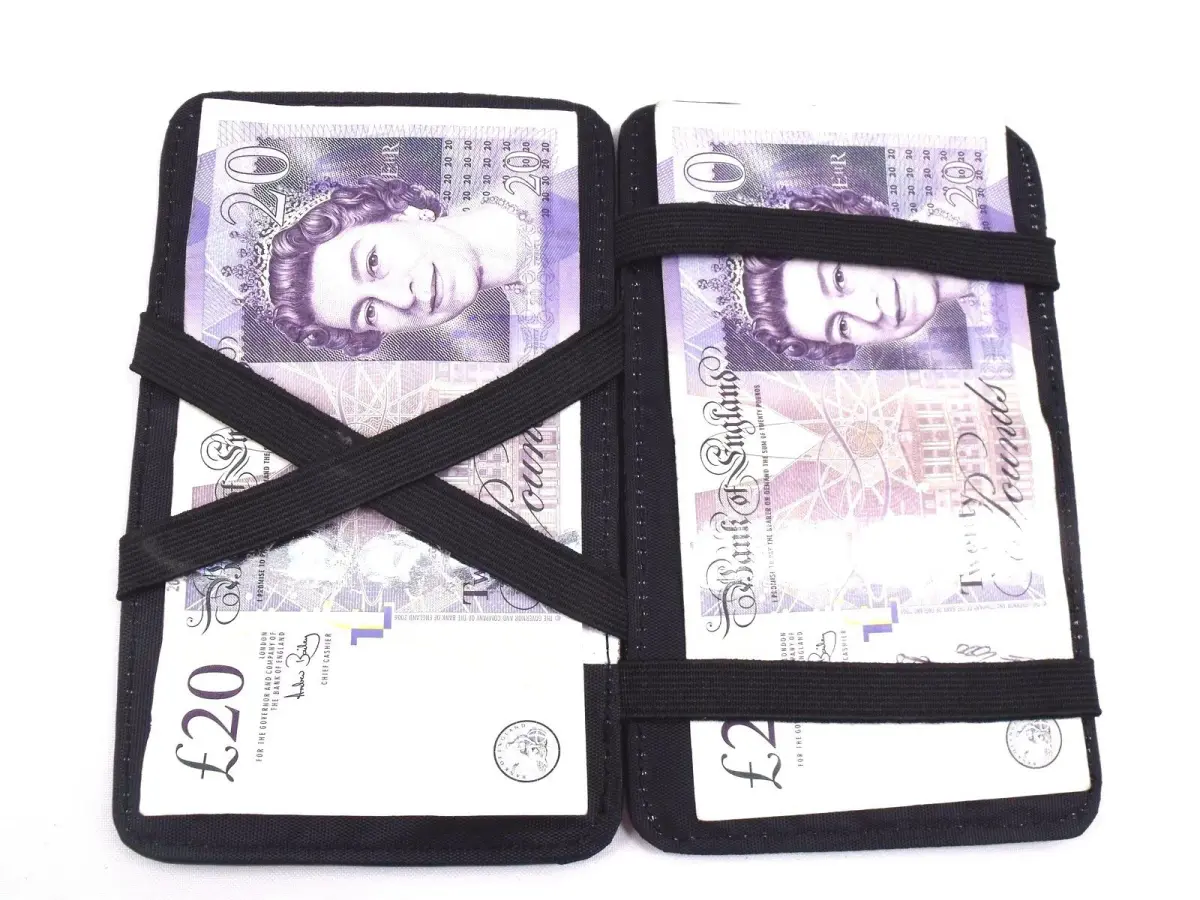 UNISEX MAGIC MONEY PUZZLE BLACK WALLET MARKET TRADER TAXI DRIVER CABIN CREW