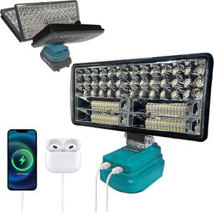 Cordless 90W LED Work Light for Makita 18V Battery, 6800 Lumen Battery Powered Lighting, Waterproof Jobsite Flood Lights for Construction Site, Workshop, Garage, Camping and Car Repairing (No Battery) [Energy Class A+++]