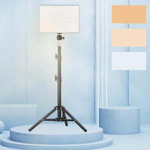 LED Video Light, Adjustable Brightness Shooting Fill Light with Tripod Stand, USB Powered Fill Light for Video Recording Live Streaming Make up Vlogging