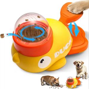 Duck Design Pet Food Dispenser Toy, 1 Box Interactive Pet Food Feeder, Automatic Pet Food Dispenser, Dog & Cat Accessories