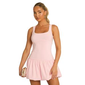 Alyssa Scoop Neck Puffball Mini Dress