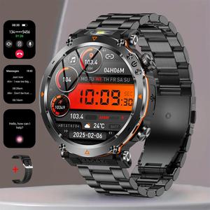 1.7 Inch Large Screen Smart Watch Answer/Dial Call Message Reminder,100+ Sports Mode Fitness Tracker,600mAh Large Capacity Battery Outdoor Sports Compass Smart Watch Men's Gift Watch Waterproof Smart Watch