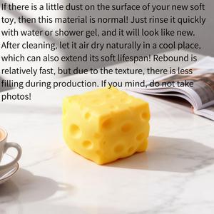 Soft Cheese Stress Relief Toy, Cute Cheese Squishy Block, Trendy Cheese Stress Reliever (not for Eating), 1 Piece Pack