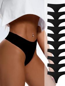 Women's  Solid Seamless Thong, Intimate Products, Casual Comfy Breathable Panty for Daily Wear, Ladies Knickers for All Seasons, Summer Wear 2024