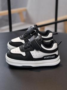 Toddler Boy's Patchwork Design Velcro Sneakers, Casual Comfortable Breathable Sports Running Shoes, All-match Round Toe Shoes for Daily Wear