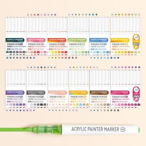 Gradient Color Marker Pen, 9 Counts/set Liquid Acrylic Marker Pen, Student Colored Graffiti Painting Coloring Pen, Colorful Art Crafts Supplies