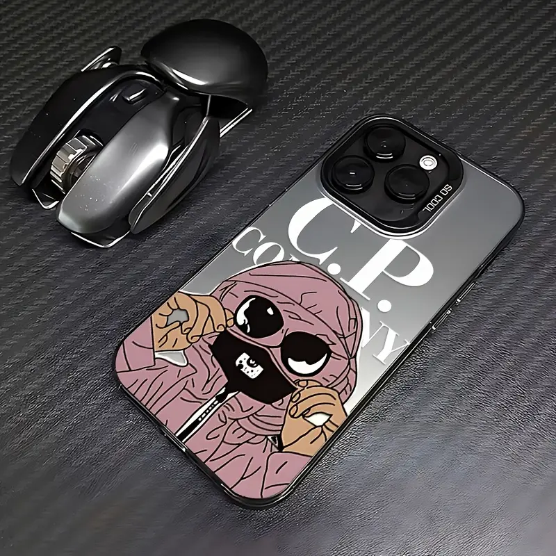 Creative CP Letter Pattern Phone Case for Men, Suitable for Iphone Models 16, 15, 14, 13, 12, 11 Pro Max, X, XR, XS Max, 8, And 7 Plus, Featuring a Matte Anti-Drop Back Cover.