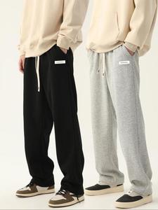 Men's Letter Print Drawstring Waist Sweatpants, Casual Loose Pants for Summer, Men's Trousers for Daily Wear