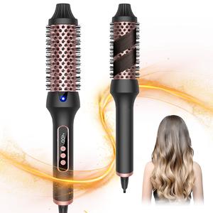 Upgrade Version Negative Ion Hot Brush, Multifunctional Straightening & Curling Comb, Hair Straightener Comb, 9 Temperature Settings, Uk Plug, 1 Piece
