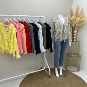 VIRGO BOUTIQUEkiki - Tie Front Ruffle Detail Blouse Shirt