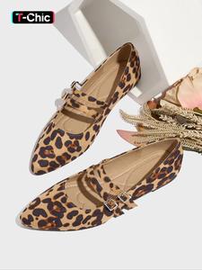 Fashion Leopard Print Mary Jane Pumps, Casual Comfortable Soft Sole Shoes for Daily Wear, Lightweight Breathable Shoes for Women & Girls, Elegant