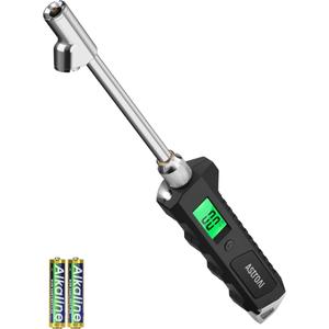 AstroAI Digital Tyre Pressure Gauge, 230 PSI RV Heavy Duty Dual Head Stainless Steel Made for Truck Car with Larger Backlit LCD and Flashlight