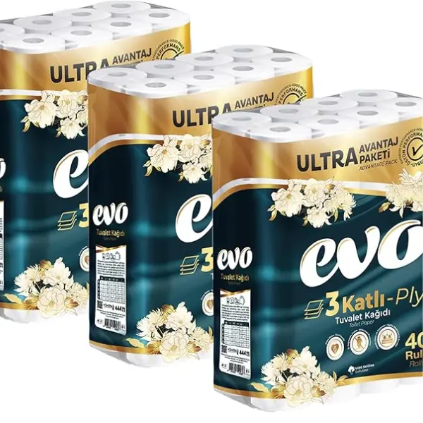 120X Luxury Toilet Rolls 3Ply, Ultra Advantage Pack, Degradable and Recyclable Wipes Set Pack Disposable Sheet