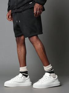 Men's Solid Color Breathable Shorts, Casual Comfy Straight Leg Shorts for Summer, Men's Bottoms for Daily Wear