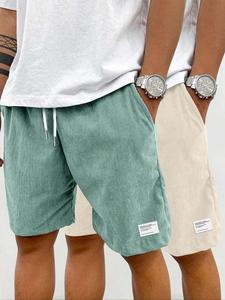 Men's Letter Print Straight Leg Shorts, Casual Loose Fit Elastic Waist Shorts for Summer, Breathable Men's Bottoms for Daily Wear