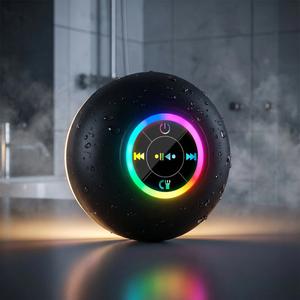 Waterproof Multifunctional Wireless Speaker, USB Rechargeable Portable Bluetooth-Compatible Speaker, Outdoor Wireless Speakers with LED Light and 600mAh Large-Capacity Battery for Home, Bathroom, Kitchen and Outdoor Camping