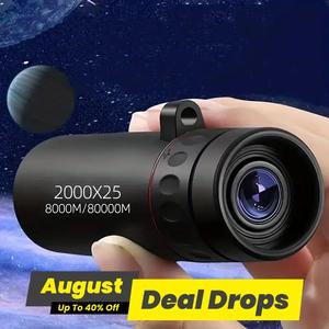 2000x25, 12x Hd Magnification Monocular, Portable High-power Telescope, Perfect Photo Gift, Travel Accessories, Valentine's Day Gift