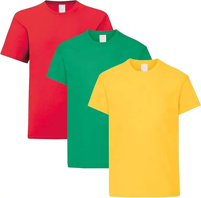 Valueweight Kids Crew Neck Short Sleeve T Shirts - Plain Classic Fit Casual Top for Boys (3 Pack) by Fruit of the Loom